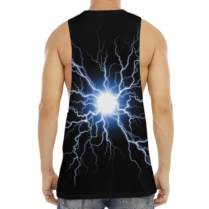 Lightning Spark Print Men's Muscle Tank Top