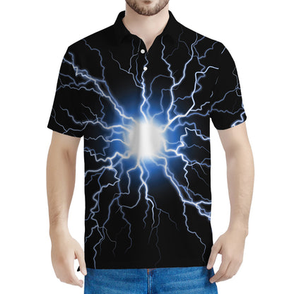 Lightning Spark Print Men's Polo Shirt