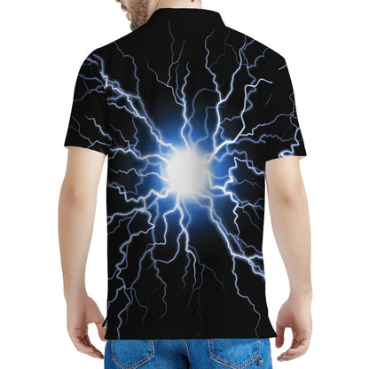 Lightning Spark Print Men's Polo Shirt