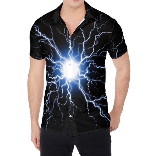 Lightning Spark Print Men's Shirt