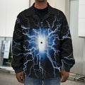 Lightning Spark Print Men's Shirt Jacket