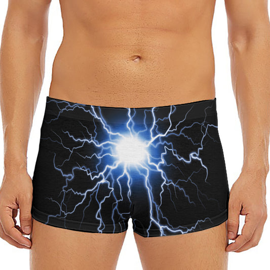 Lightning Spark Print Men's Short Boxer Briefs