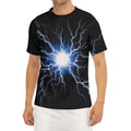 Lightning Spark Print Men's Short Sleeve Rash Guard
