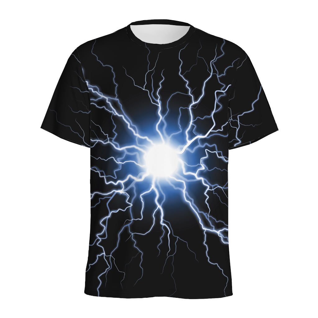 Lightning Spark Print Men's Sports T-Shirt