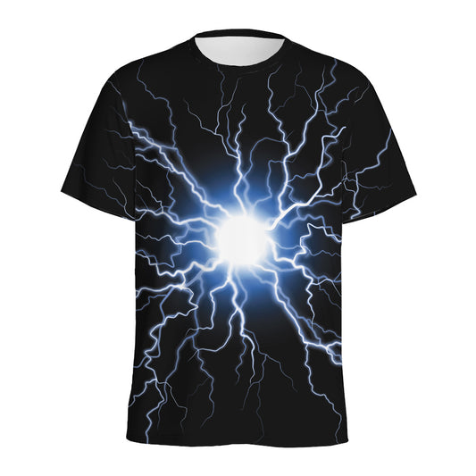 Lightning Spark Print Men's Sports T-Shirt
