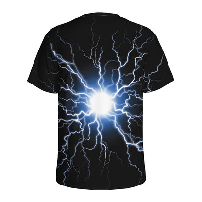 Lightning Spark Print Men's Sports T-Shirt