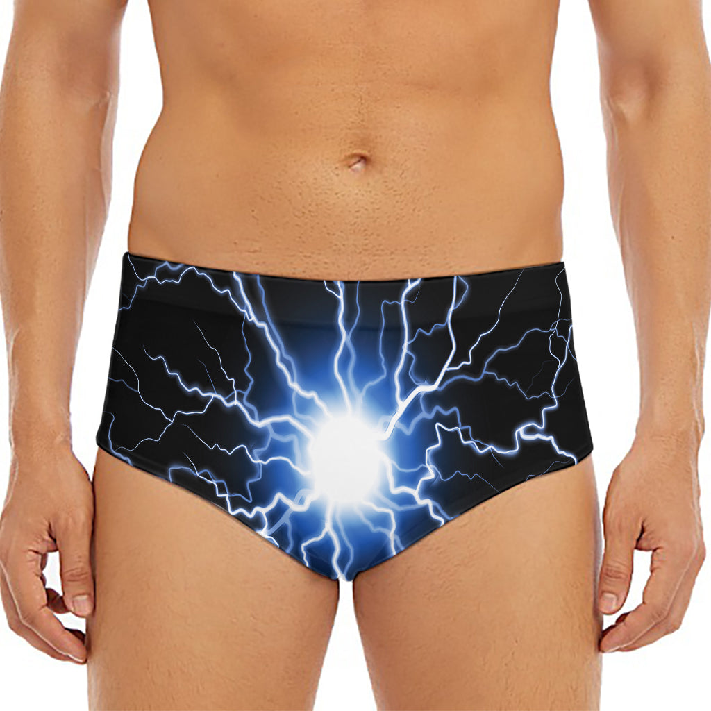 Lightning Spark Print Men's Triangle Swim Briefs
