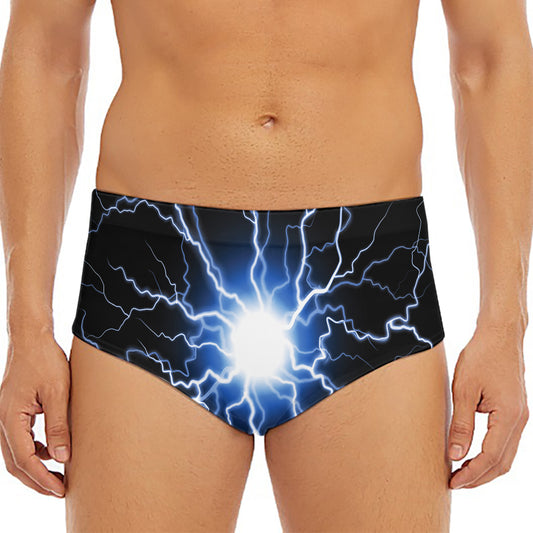 Lightning Spark Print Men's Triangle Swim Briefs
