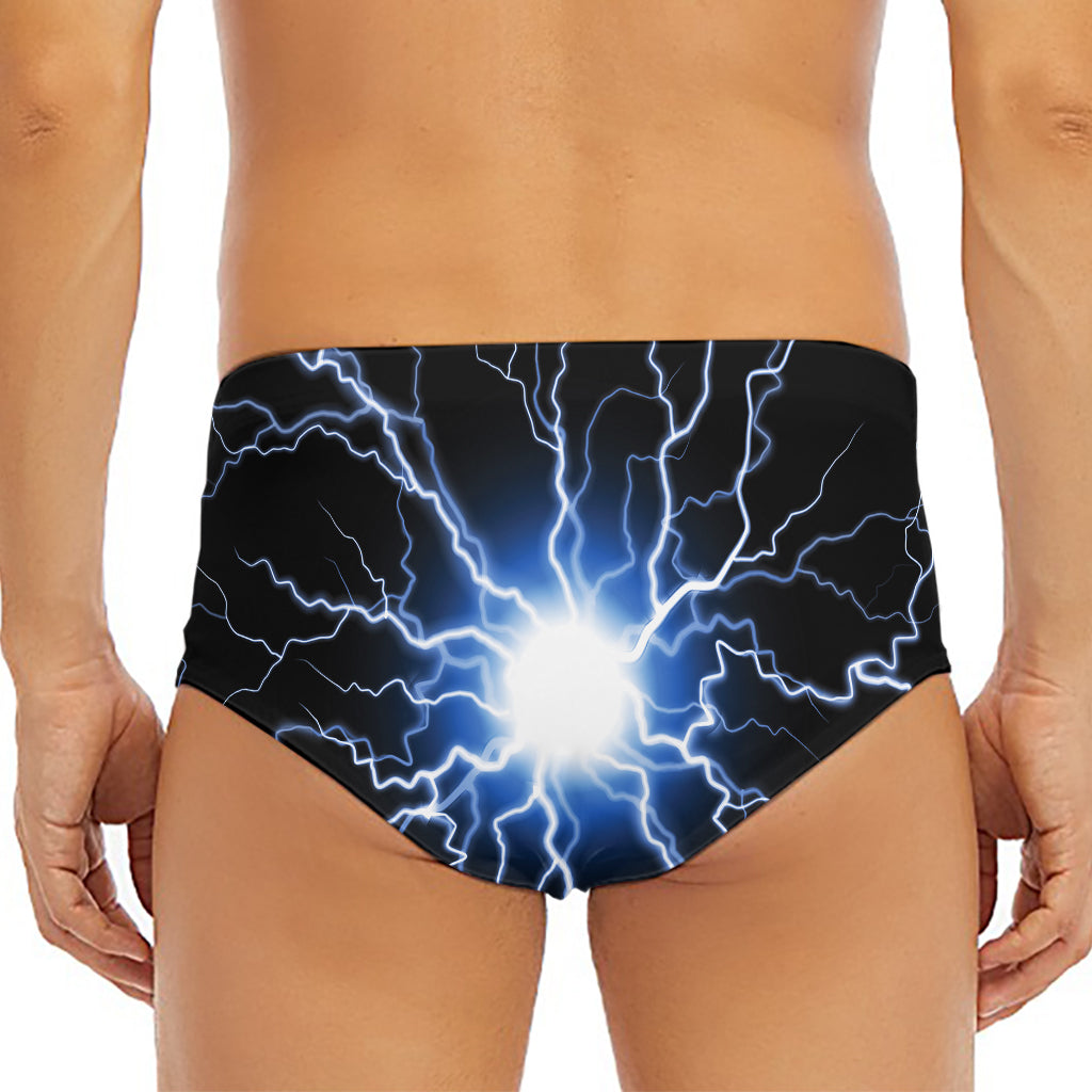Lightning Spark Print Men's Triangle Swim Briefs