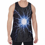 Lightning Spark Print Men's Velvet Tank Top