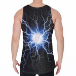 Lightning Spark Print Men's Velvet Tank Top
