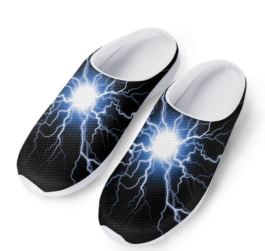 Lightning Spark Print Mesh Casual Shoes
