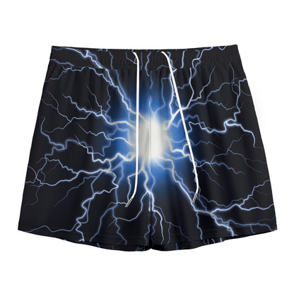 Lightning Spark Print Mesh Shorts