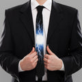 Lightning Spark Print Necktie