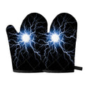 Lightning Spark Print Oven Mitts