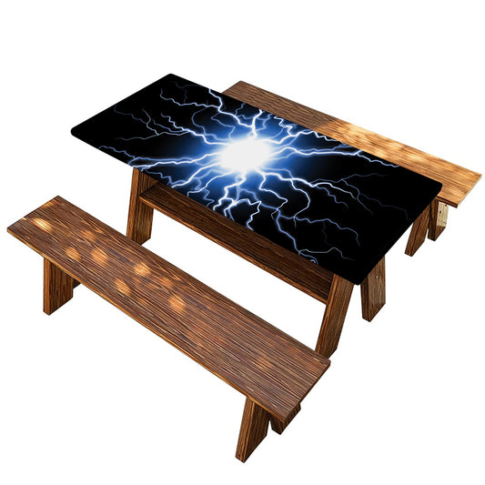 Lightning Spark Print Picnic Table Cover
