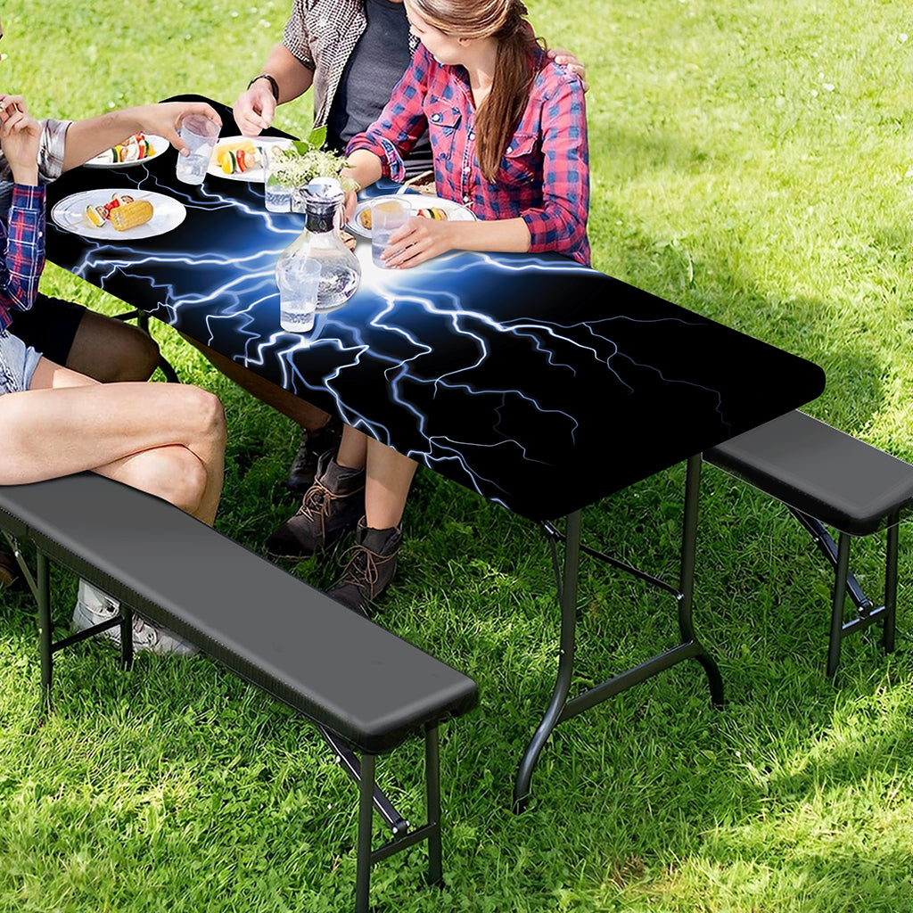 Lightning Spark Print Picnic Table Cover