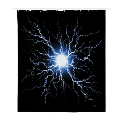 Lightning Spark Print Polyester Shower Curtain