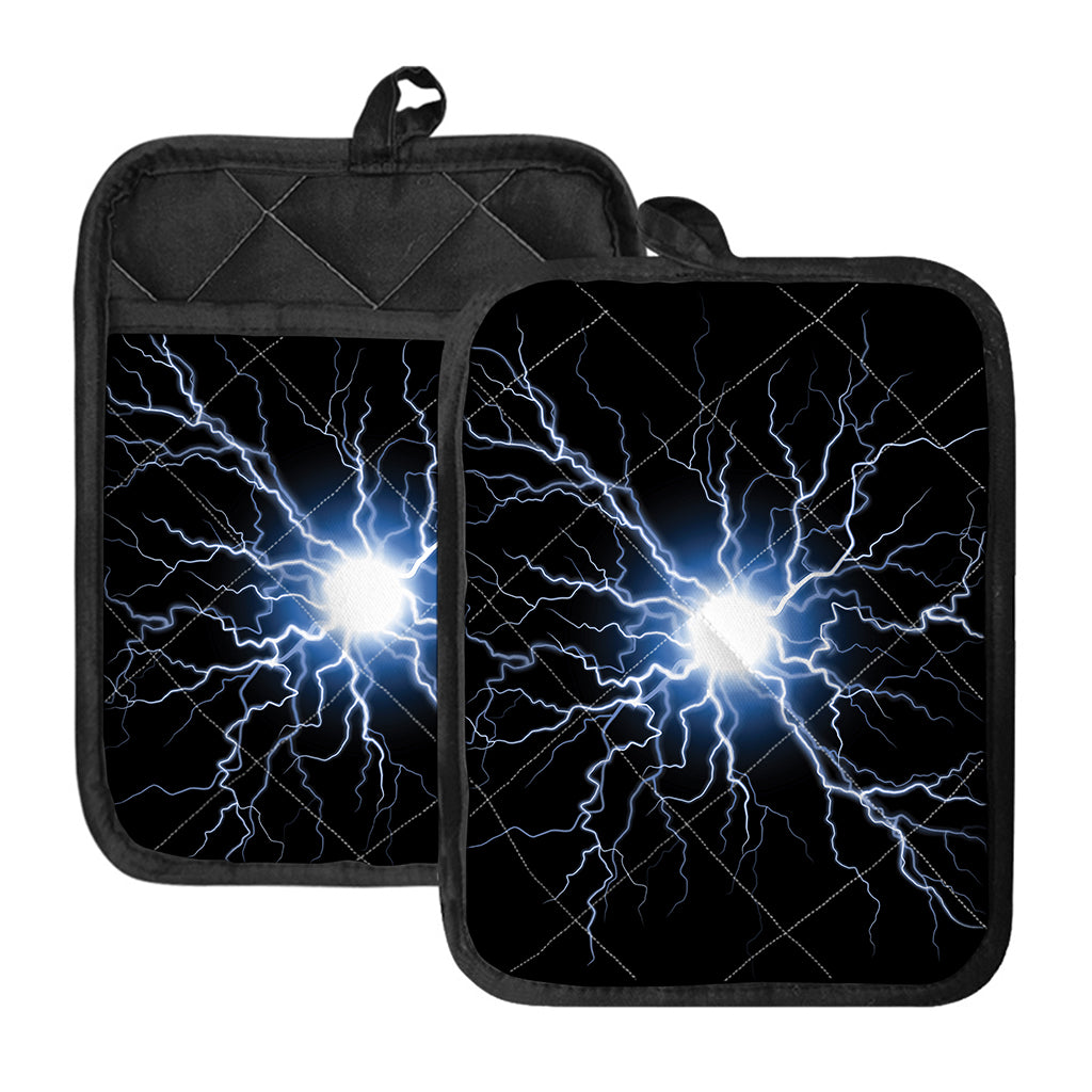Lightning Spark Print Pot Holders With Pocket