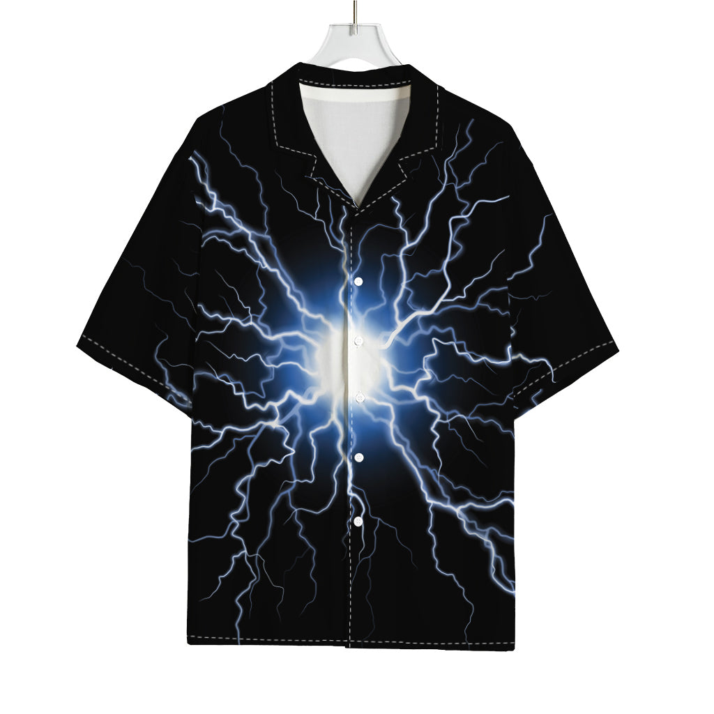 Lightning Spark Print Rayon Hawaiian Shirt