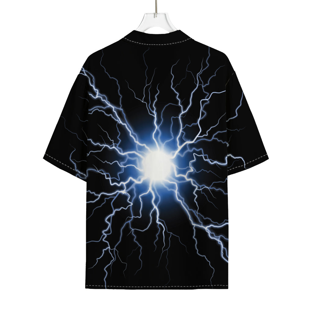 Lightning Spark Print Rayon Hawaiian Shirt