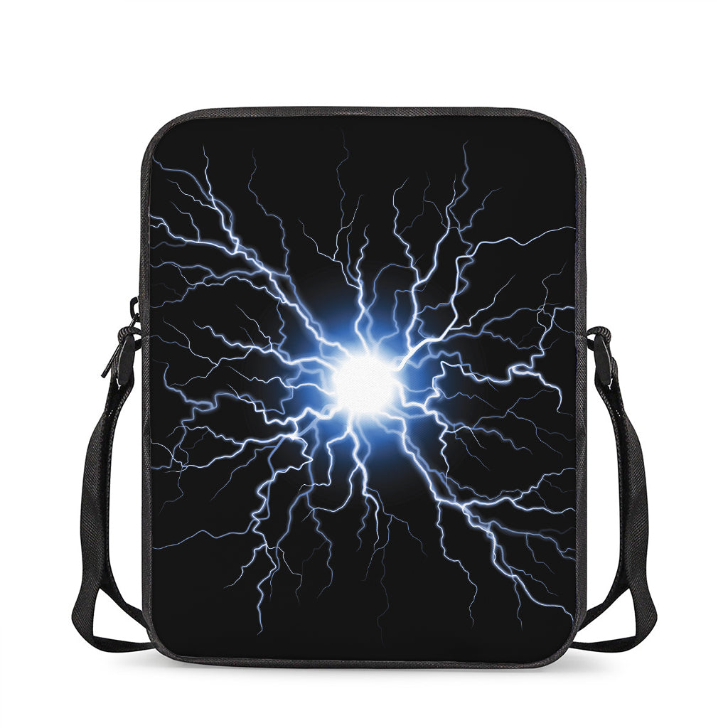 Lightning Spark Print Rectangular Crossbody Bag