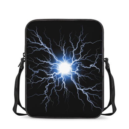 Lightning Spark Print Rectangular Crossbody Bag