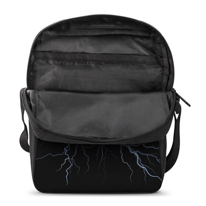 Lightning Spark Print Rectangular Crossbody Bag