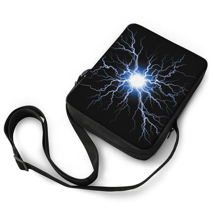 Lightning Spark Print Rectangular Crossbody Bag