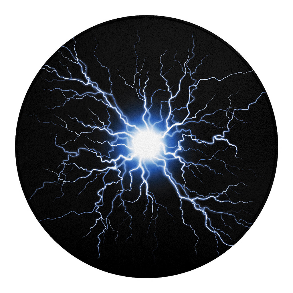 Lightning Spark Print Round Blanket