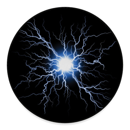 Lightning Spark Print Round Floor Mat