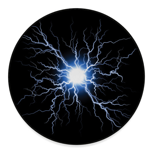 Lightning Spark Print Round Floor Mat