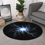 Lightning Spark Print Round Rug