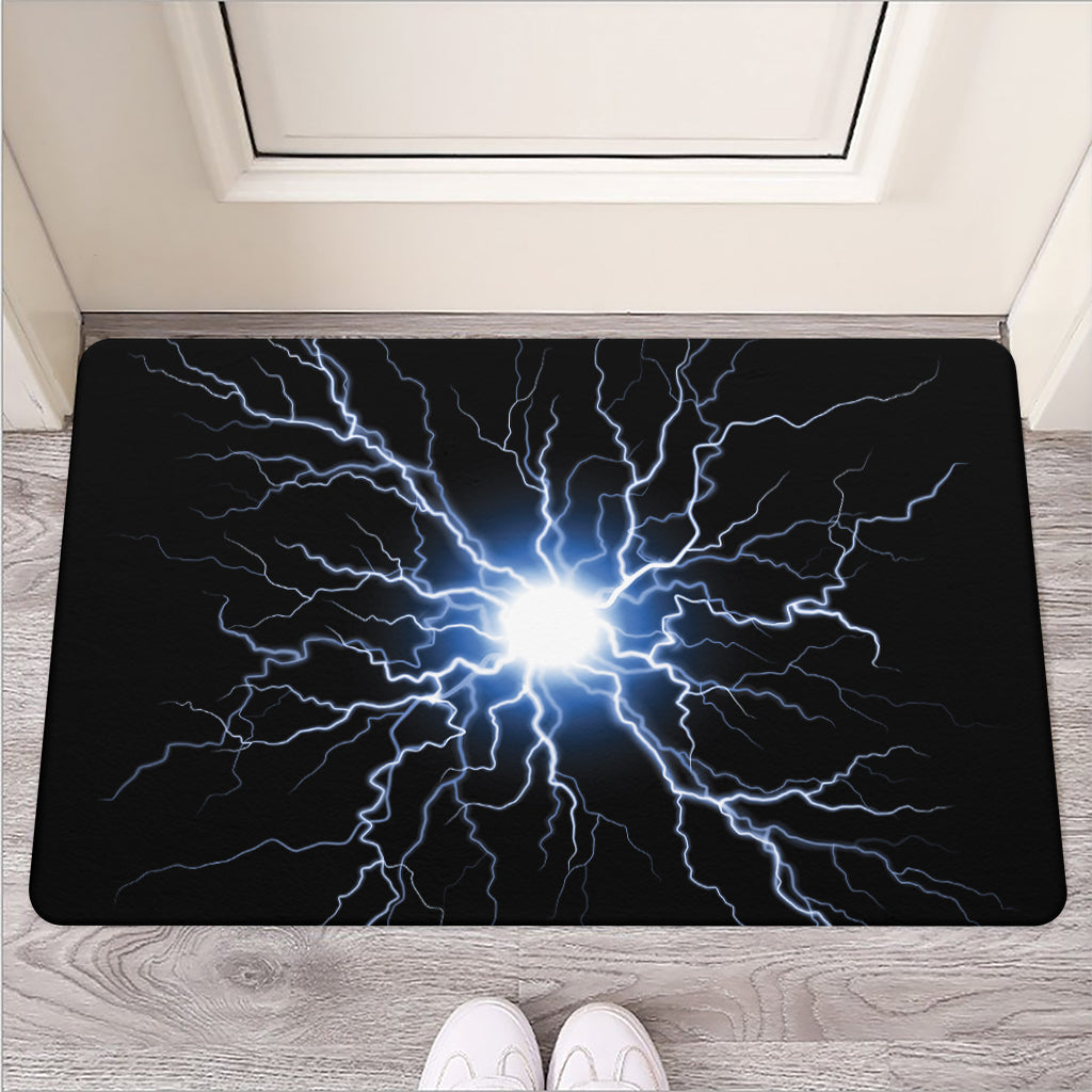 Lightning Spark Print Rubber Doormat