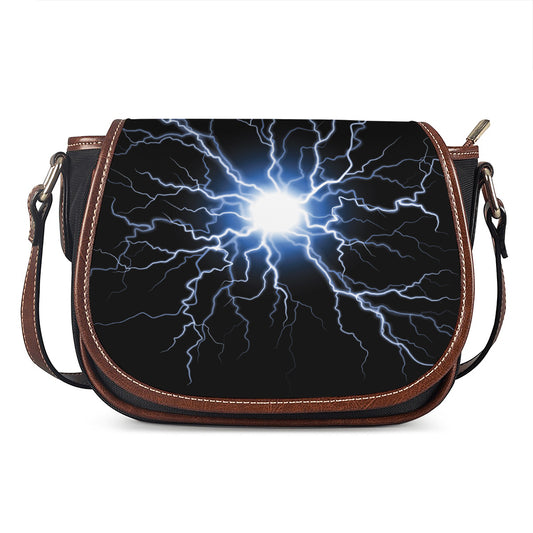 Lightning Spark Print Saddle Bag