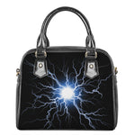Lightning Spark Print Shoulder Handbag