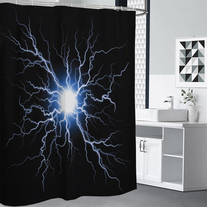 Lightning Spark Print Shower Curtain