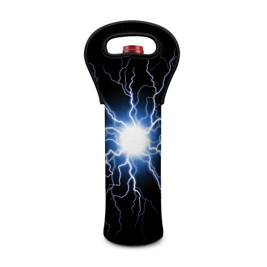 Lightning Spark Print Single Neoprene Wine Tote