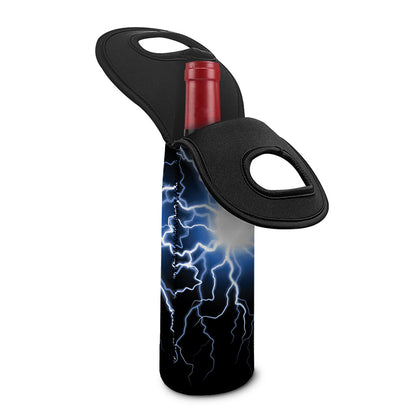 Lightning Spark Print Single Neoprene Wine Tote