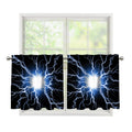 Lightning Spark Print Tier Curtains