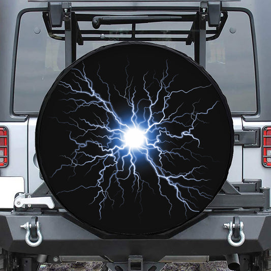 Lightning Spark Print Tire Cover