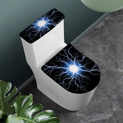 Lightning Spark Print Toilet Lid And Tank Cover Set