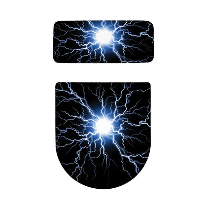 Lightning Spark Print Toilet Lid And Tank Cover Set