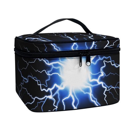Lightning Spark Print Travel Makeup Bag
