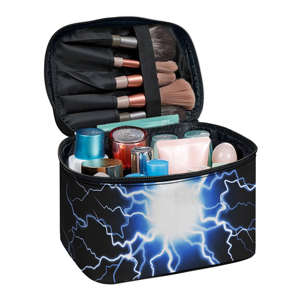 Lightning Spark Print Travel Makeup Bag