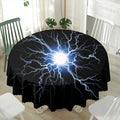 Lightning Spark Print Waterproof Round Tablecloth