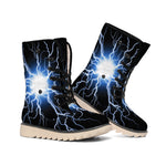 Lightning Spark Print Winter Boots