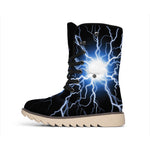 Lightning Spark Print Winter Boots