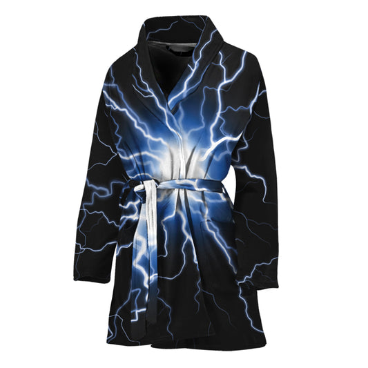 Lightning Spark Print Women's Bathrobe