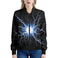 Lightning Spark Print Women's Bomber Jacket